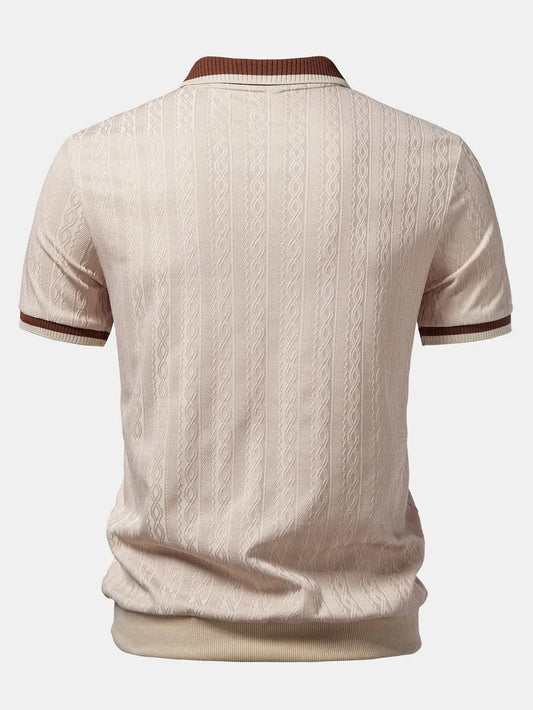 Men's Textured Quarter-Zip Polo - view 2