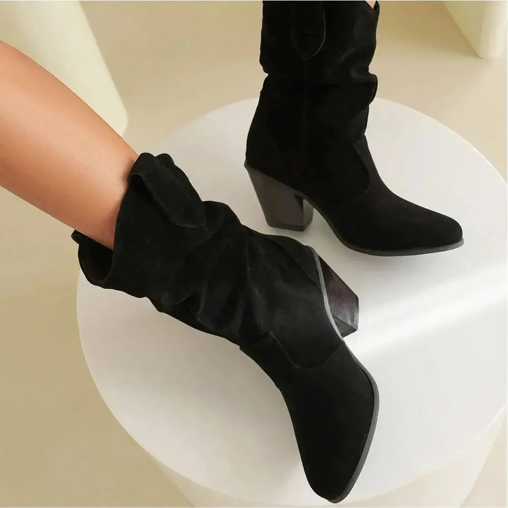 Women's Suede Slouch Cowboy Boots - view 6