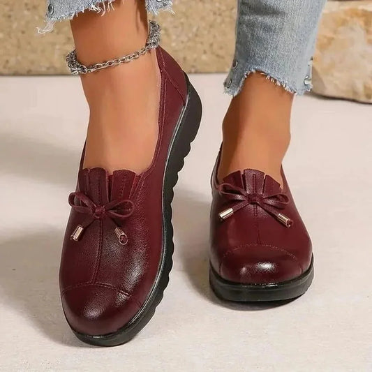 Lace-Up Leather Look Loafers