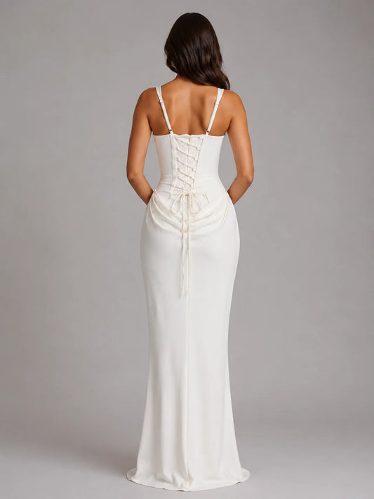 Draped Corset Maxi Dress
