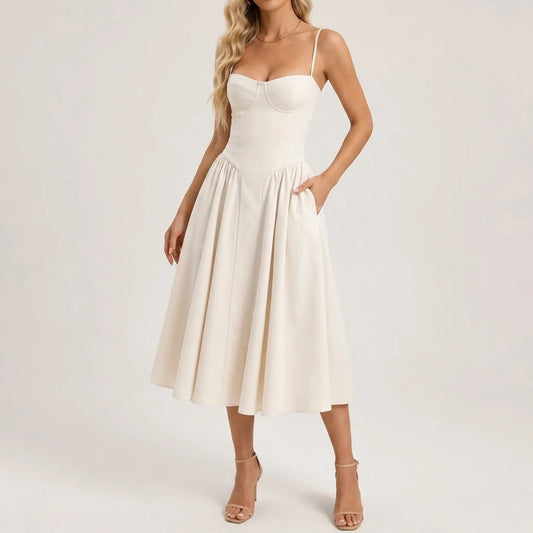 Celeste | Corset Midi Dress A-Line