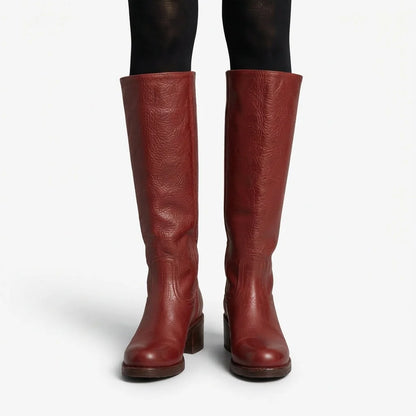 Black Knee High Boots – Wide Fit Leather-Look