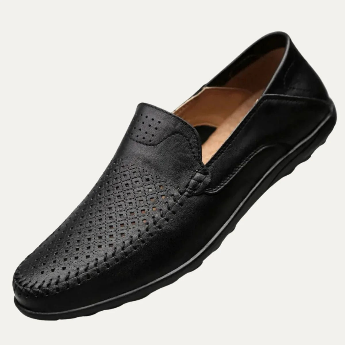 Brown Men's Leather Loafers – Breathable Slip-On