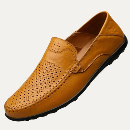 Brown Men's Leather Loafers – Breathable Slip-On