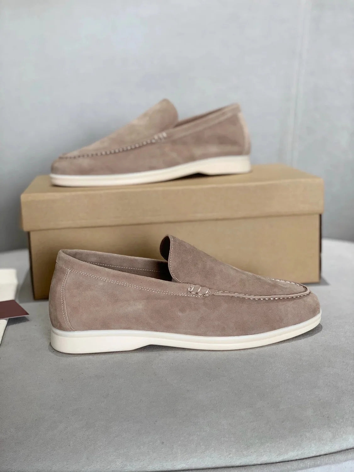Brown Men's Suede Loafers – Classic Penny Slip-On