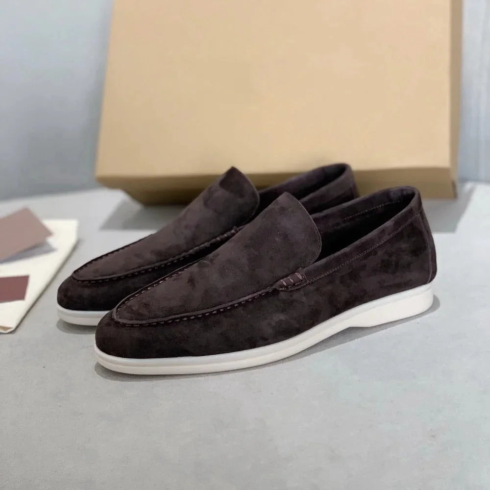 Brown Men's Suede Loafers – Classic Penny Slip-On