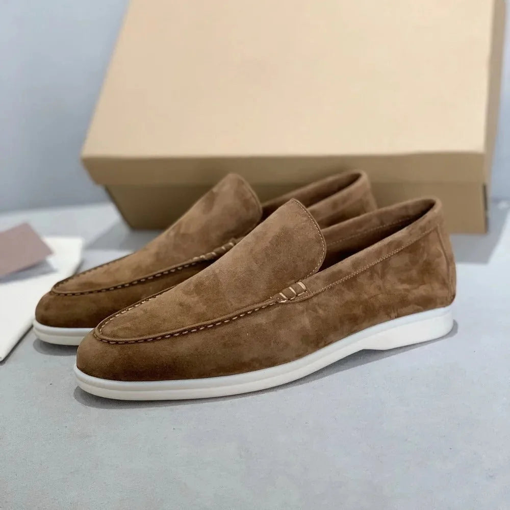 Brown Men's Suede Loafers – Classic Penny Slip-On