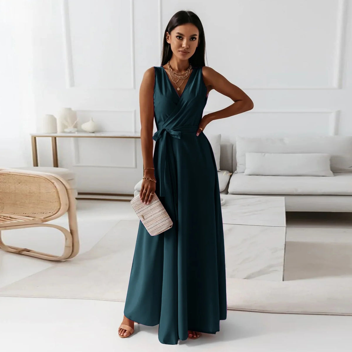 Burgundy Wrap Maxi Dress – Wedding Guest