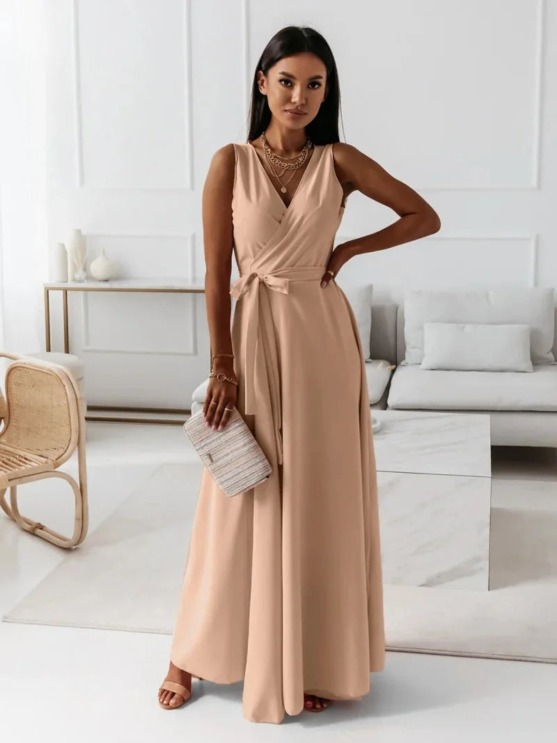 Burgundy Wrap Maxi Dress – Wedding Guest