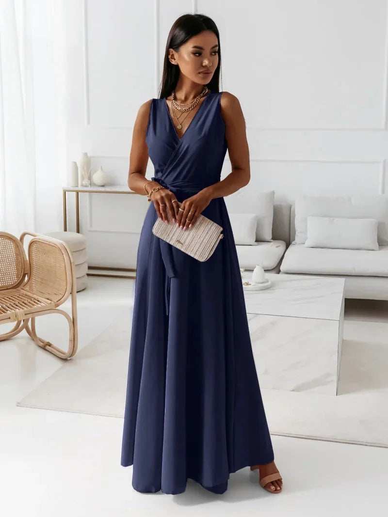 Burgundy Wrap Maxi Dress – Wedding Guest