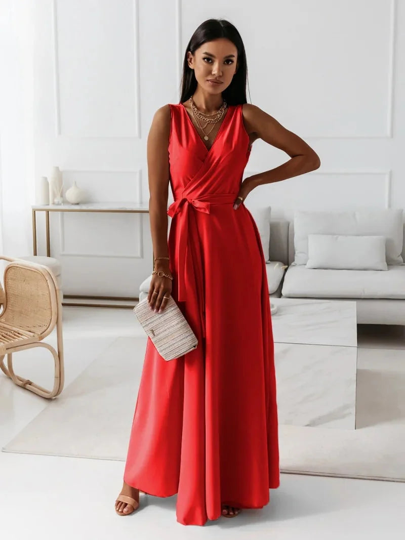 Burgundy Wrap Maxi Dress – Wedding Guest