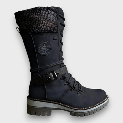 Grey Lace-Up Winter Boots – Warm Lined