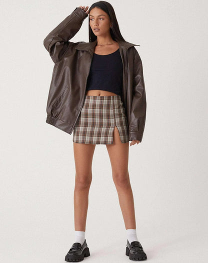 Black Faux Leather Jacket – Oversized Zip Winter