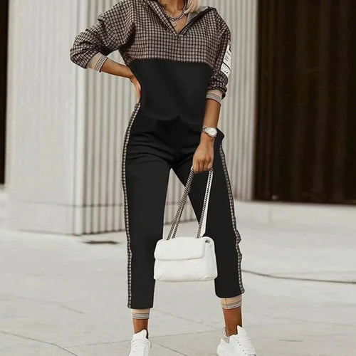 Black Quarter Zip Tracksuit – Printed Sweat Set Two-Piece