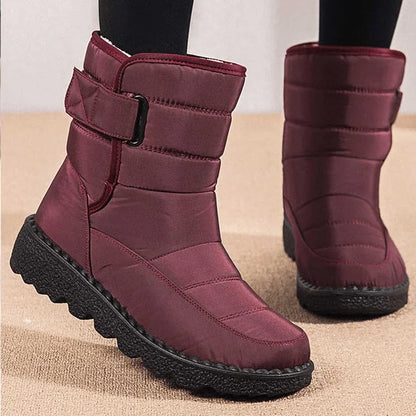 Black Snow Boots – Quilted Waterproof Winter Buckle