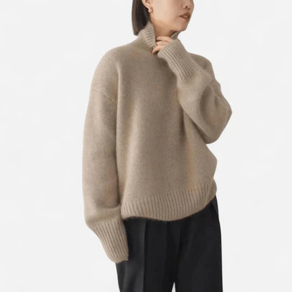 Grey Turtleneck Sweater – Oversized Roll-Neck Winter