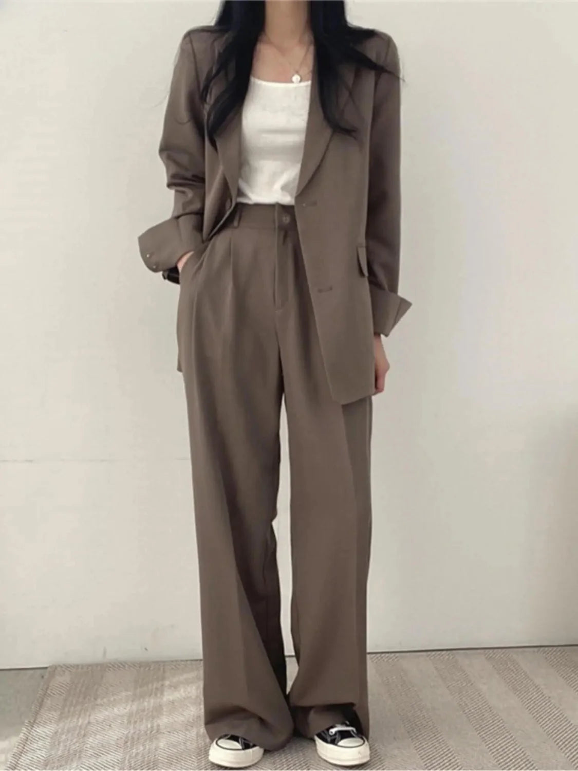 Black Oversized Blazer Pant Set