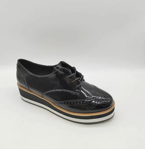 Black Platform Oxford Shoes Women