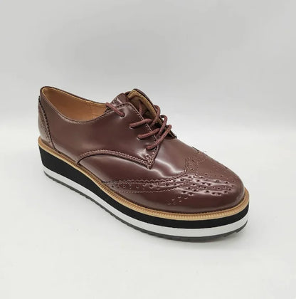Black Platform Oxford Shoes Women - Brown