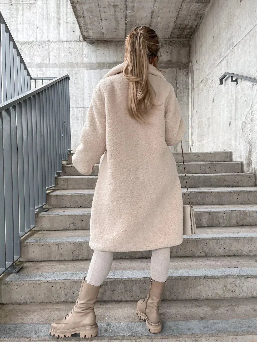 Cream Long Wool Coat