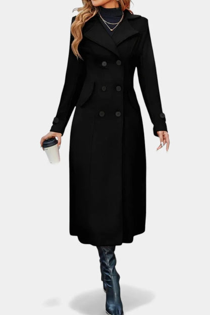 Long Double Breasted Red Coat