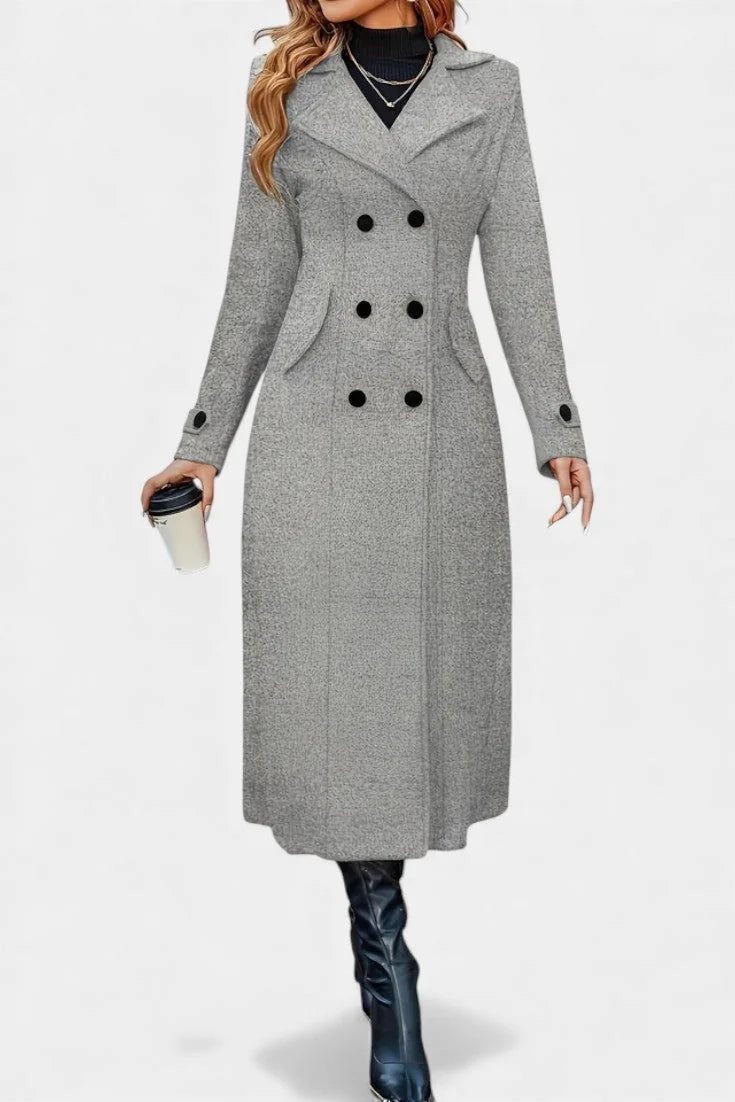 Long Double Breasted Red Coat
