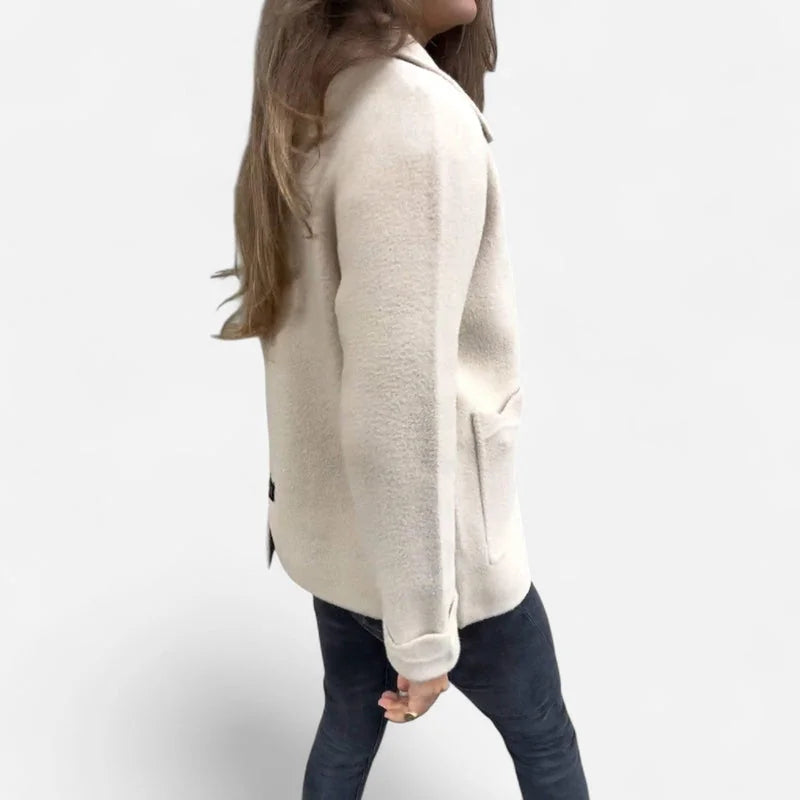 Red Shawl Collar Wool Jacket