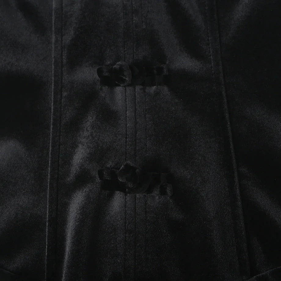 Corset Mini Dress Black Velvet - Black