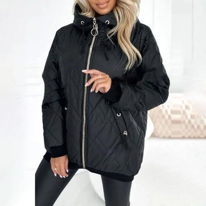 Quilted Jacket Black Diamond Stitch - Black