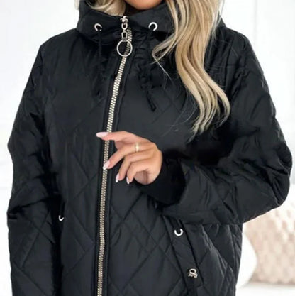 Quilted Jacket Black Diamond Stitch - Black