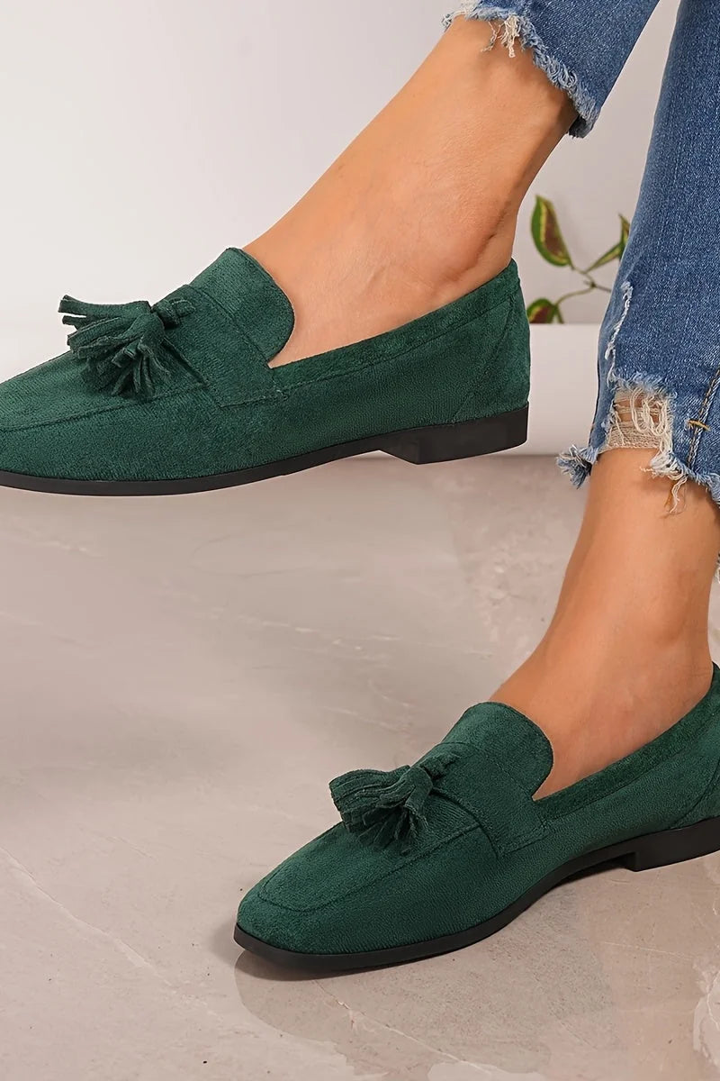 Loafers Navy Tassel Slip-On - Green