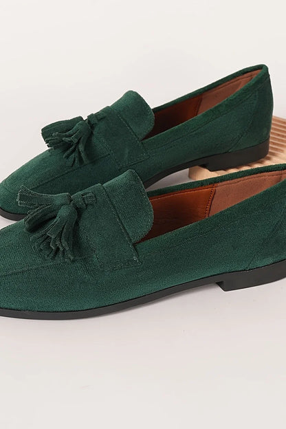 Loafers Navy Tassel Slip-On - Green