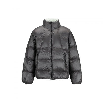Men's Puffer Jacket Black Reversible - Black