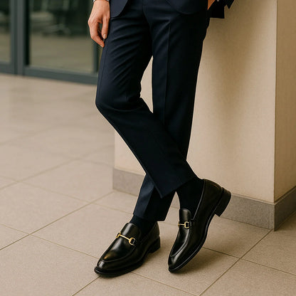 Men's Loafers Black Horsebit Classic - Black