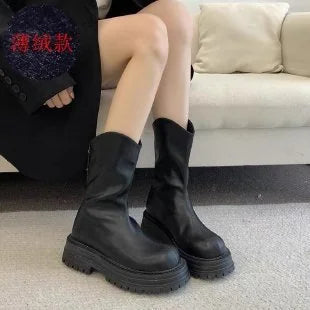 Chelsea Boots Black Chunky Lug Sole - Black