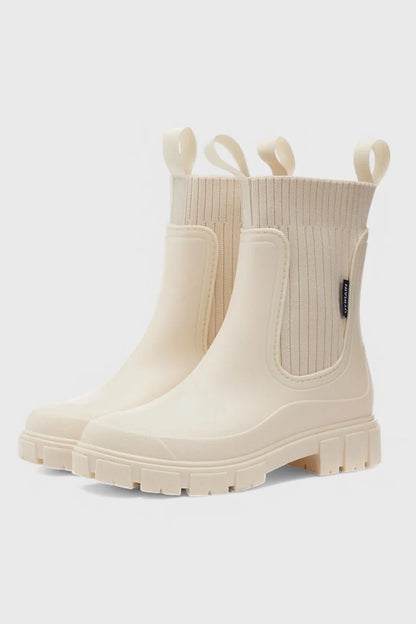 Chelsea Boots Black Waterproof Lug - Beige