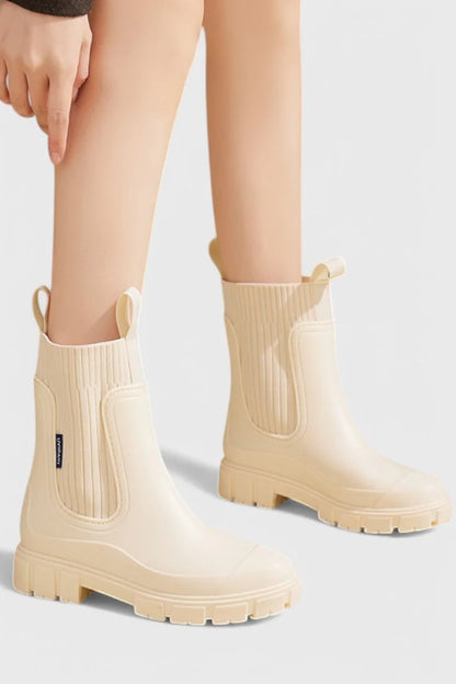 Chelsea Boots Black Waterproof Lug - Beige