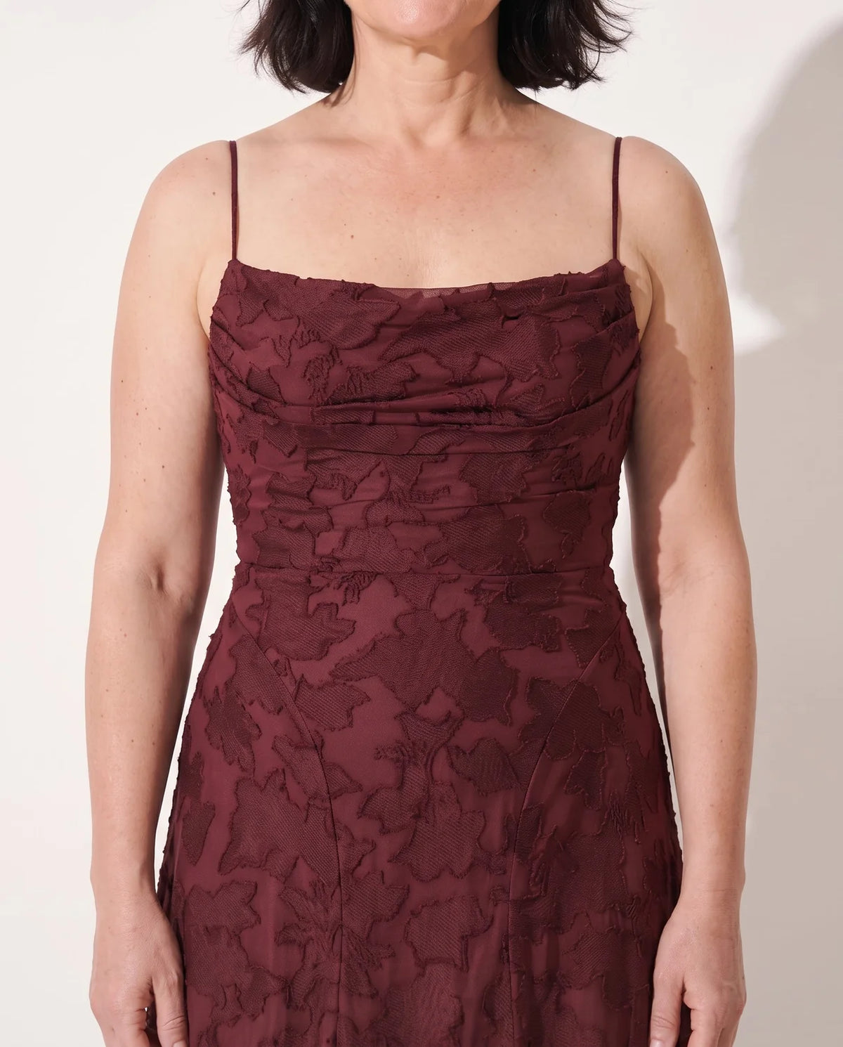 Lace Maxi Dress Burgundy Wrap - Burgundy