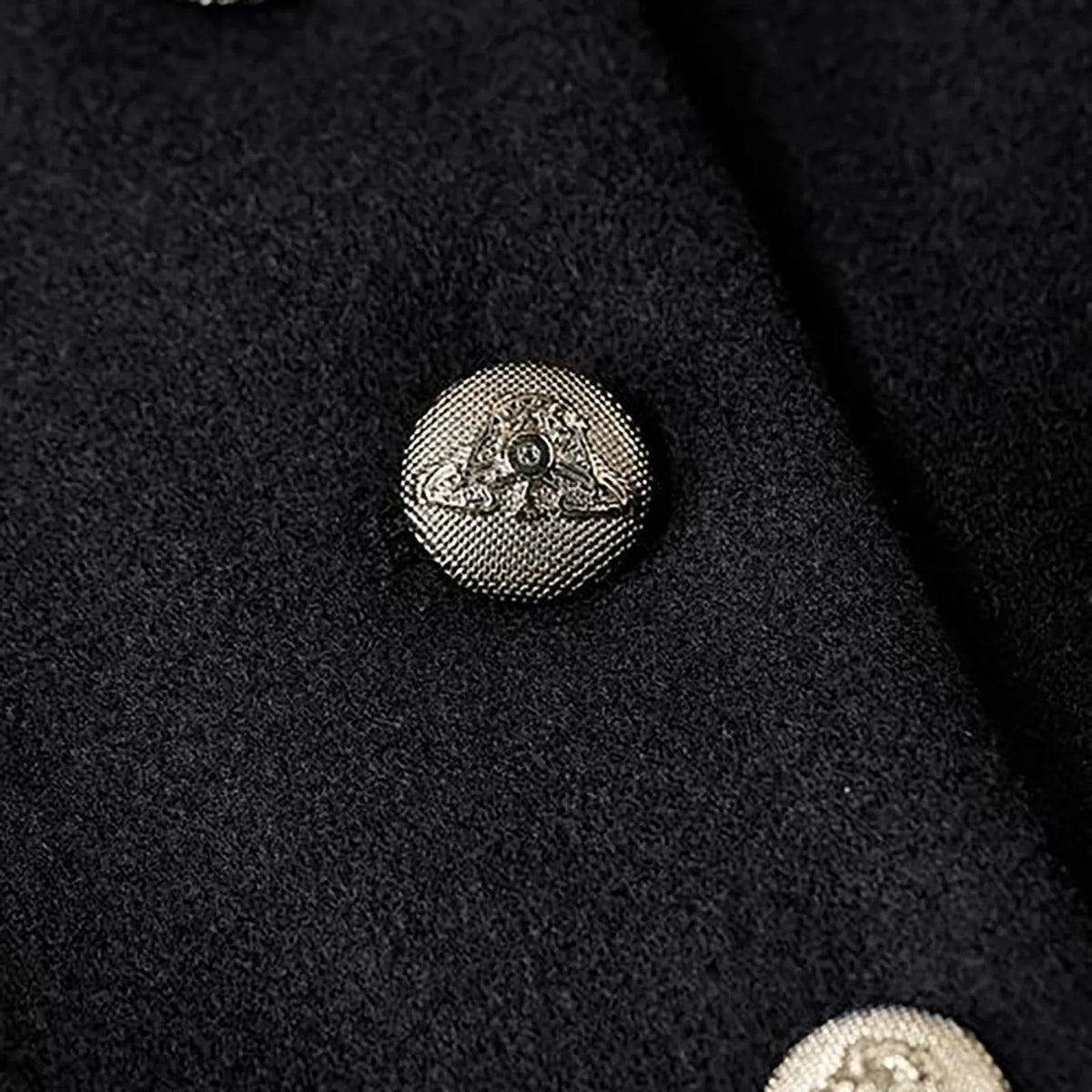 Wool Coat Black Long Lapel - Black