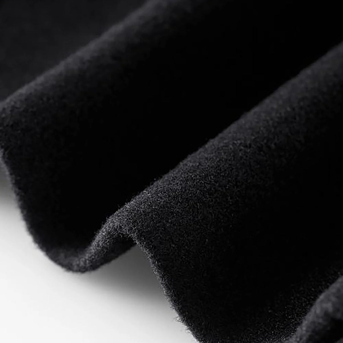 Wool Coat Black Long Lapel - Black
