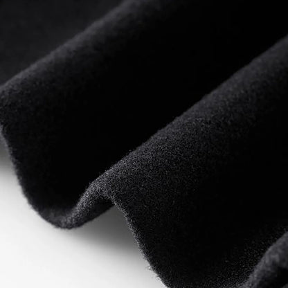 Wool Coat Black Long Lapel - Black