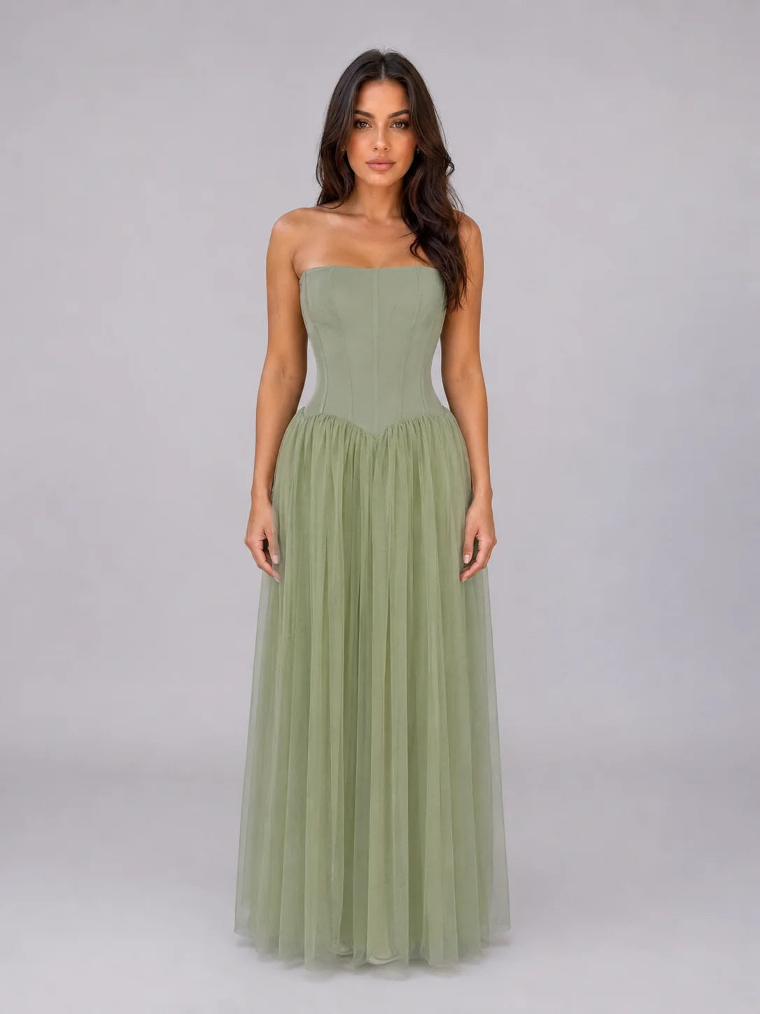 Corset Gown Sage Green Tulle