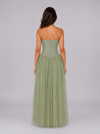 Corset Gown Sage Green Tulle view 2