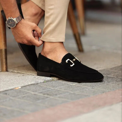 Men's Loafer Shoes Beige Horsebit Suede-Look view 8