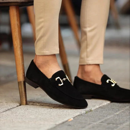 Men's Loafer Shoes Beige Horsebit Suede-Look view 9