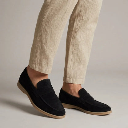 Men's Penny Loafers Taupe Suede-Look view 2