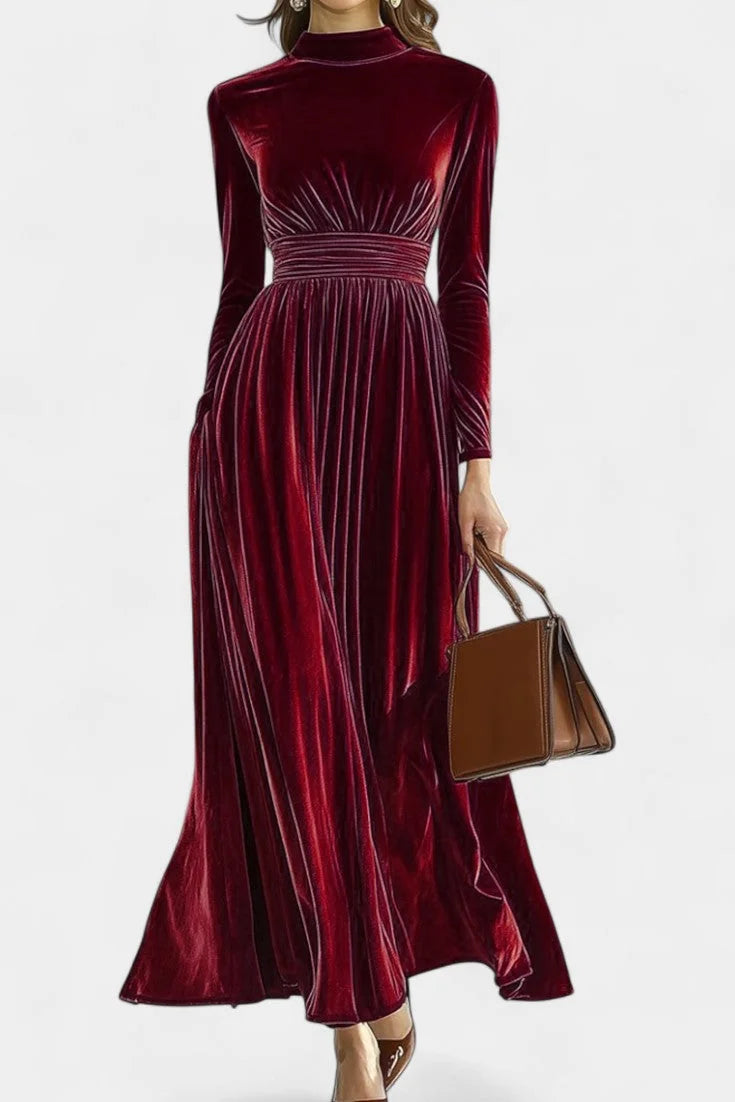 Caramel Long Sleeve Velvet Maxi Dress view 6