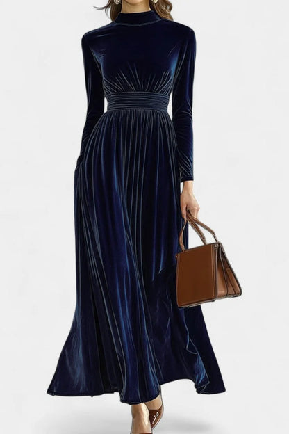 Caramel Long Sleeve Velvet Maxi Dress view 5