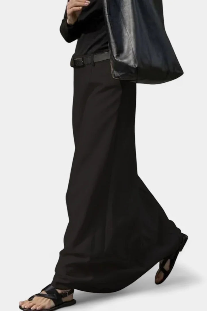 Maxi Skirt Black High Waist Palazzo - Black