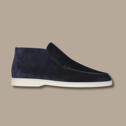 Men's Loafers Black Suede Slip-On - Black